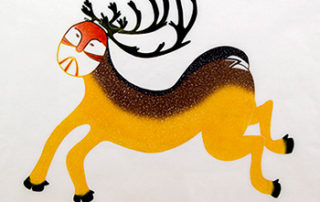 Photo from the Joram Piatigorsky collection: Caribou Shaman, print by Ningeokuluk Teevee