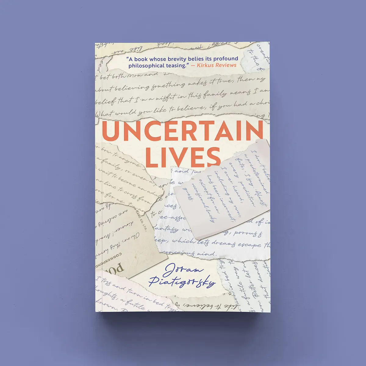Cover of Joram Piatigorsky's new novel Uncertain Lives